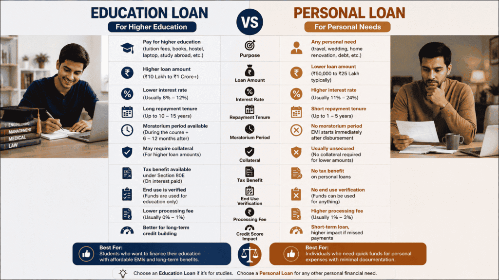 Education Loan vs Personal Loan