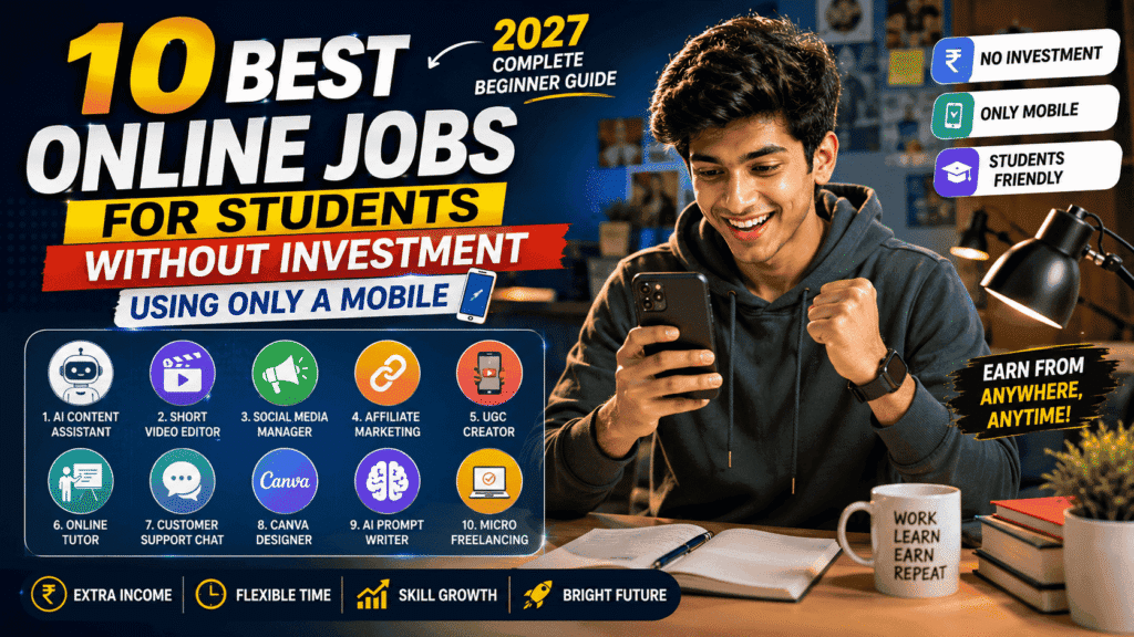 best online jobs for students without investment using mobile in 2027